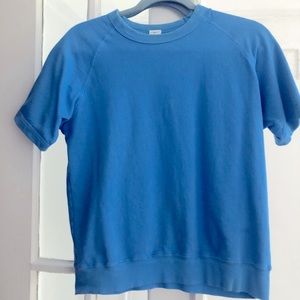 Blue short sleeve sweatshirt